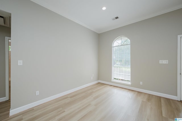 2019 Russet Meadows Ct, Helena, AL 35244 - spare room featuring light wood-style floors, baseboards, ornamental molding, and recessed lighting