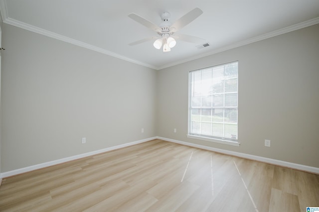 2019 Russet Meadows Ct, Helena, AL 35244 - unfurnished room featuring light wood-type flooring, ceiling fan, ornamental molding, and baseboards