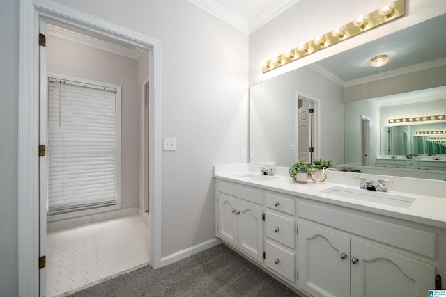 100 Redwood Dr, Trussville, AL 35173 - bathroom with double vanity and crown molding