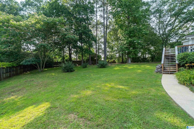 100 Redwood Dr, Trussville, AL 35173 - view of yard with stairway and a wooden deck
