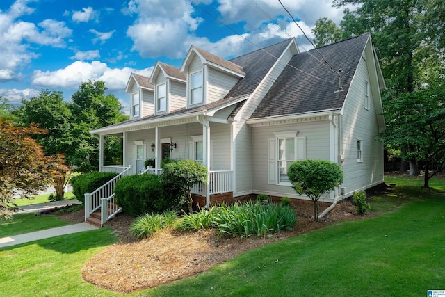 100 Redwood Dr, Trussville, AL 35173 - cape cod home with covered porch, a front yard, and roof with shingles