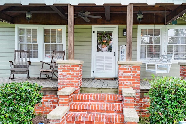 1693 4th Ave N, Clanton, AL 35045 - property entrance with covered porch and a ceiling fan