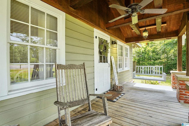 1693 4th Ave N, Clanton, AL 35045 - wooden porch with ceiling fan