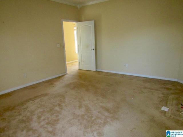 221 High Ridge Dr, Pelham, AL 35124 - carpeted spare room featuring baseboards and crown molding