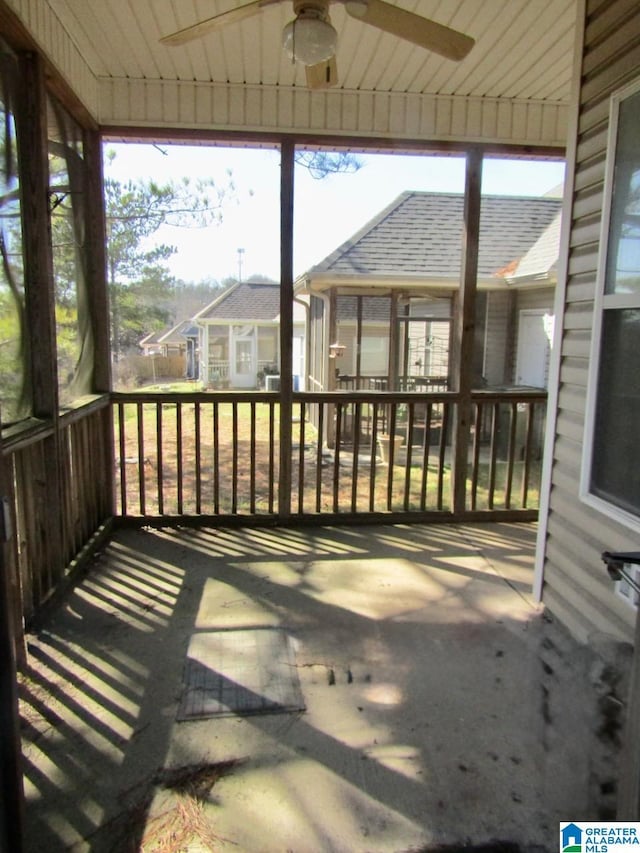 221 High Ridge Dr, Pelham, AL 35124 - unfurnished sunroom featuring ceiling fan and plenty of natural light
