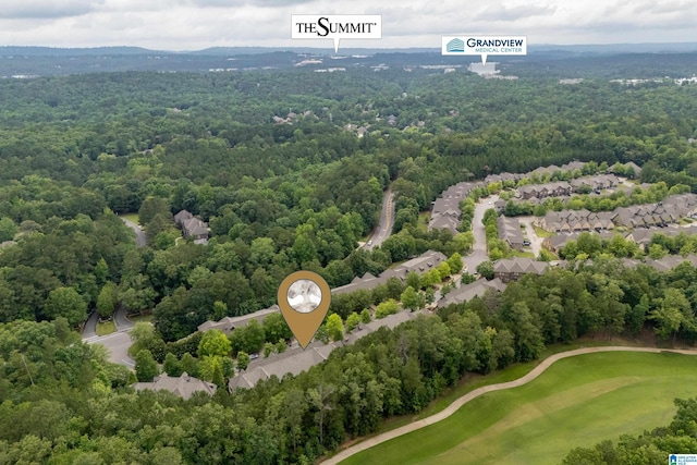 1033 Inverness Cove Way, Hoover, AL 35242 - aerial view of a heavily wooded area and a golf club