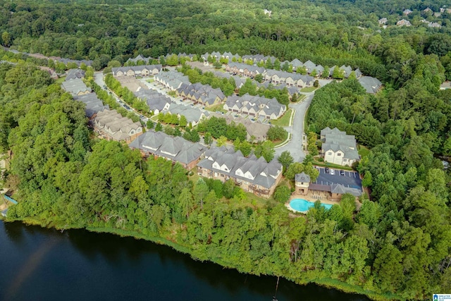 1033 Inverness Cove Way, Hoover, AL 35242 - aerial view of property's location featuring a heavily wooded area, nearby suburban area, and a nearby body of water