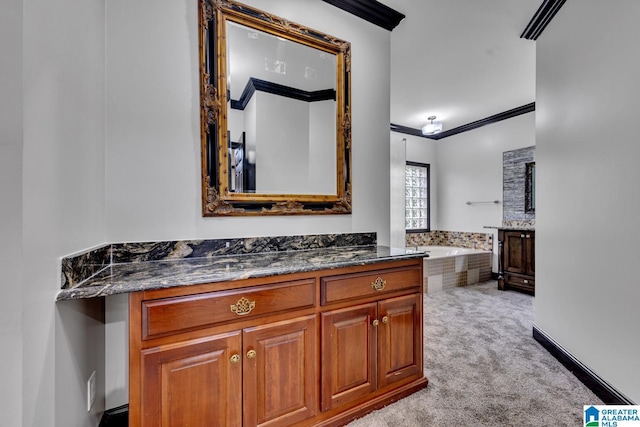 1700 Leisure Ln NW, Cullman, AL 35055 - full bath with vanity, a garden tub, and ornamental molding