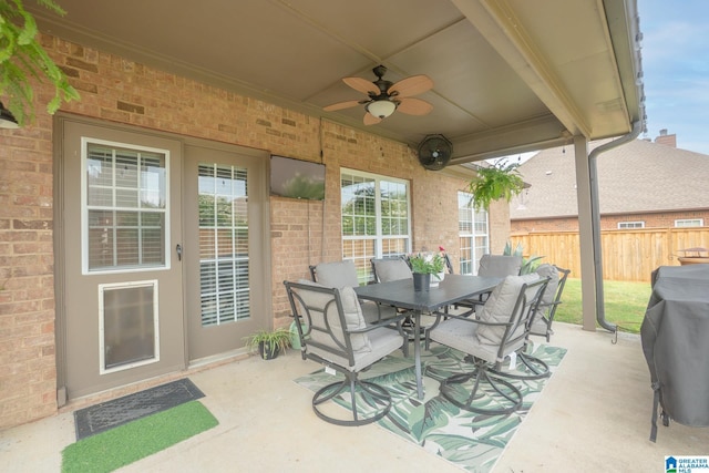 2014 Madison Cir, Chelsea, AL 35043 - view of patio featuring ceiling fan and outdoor dining area