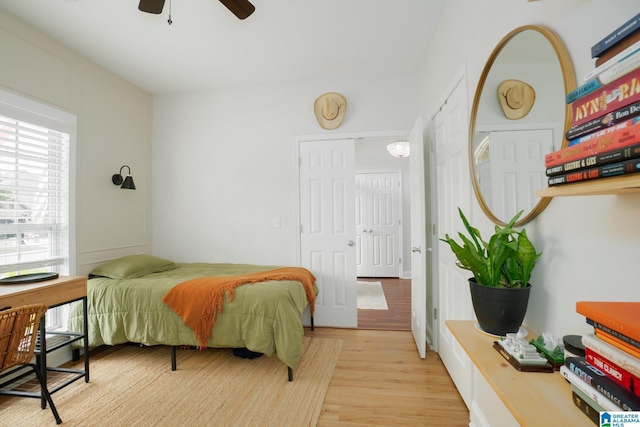 2014 Madison Cir, Chelsea, AL 35043 - bedroom featuring light wood-style flooring and ceiling fan