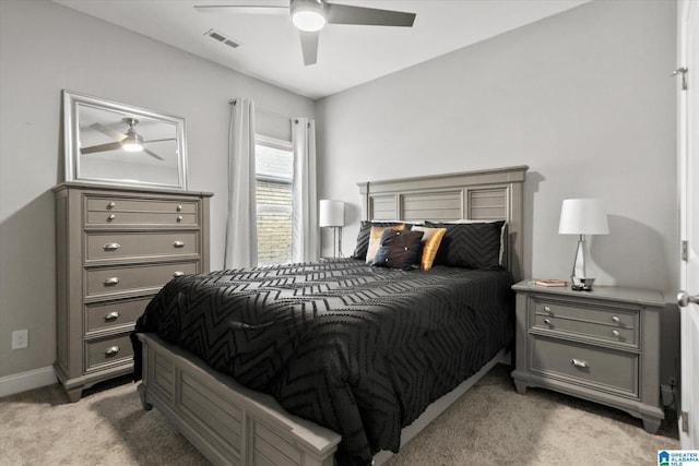 27281 Mckenna Dr, Athens, AL 35613 - bedroom with light carpet, ceiling fan, and baseboards