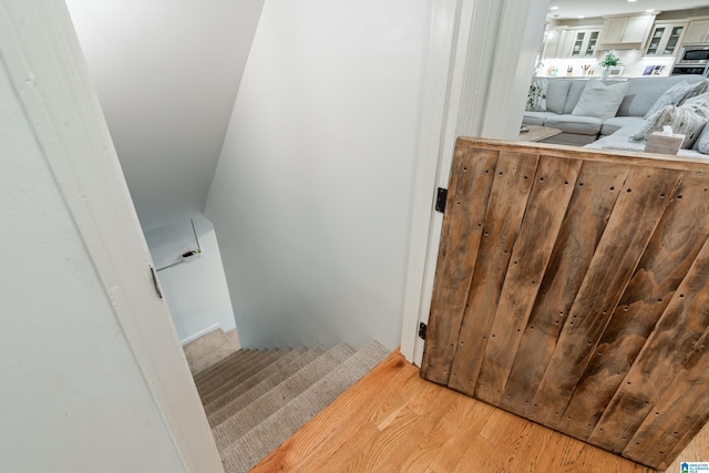 1355 Starcross Dr, Vestavia Hills, AL 35216 - staircase featuring wood finished floors