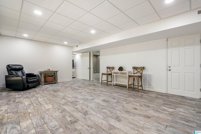1355 Starcross Dr, Vestavia Hills, AL 35216 - living area with wood finished floors, a drop ceiling, baseboards, and recessed lighting