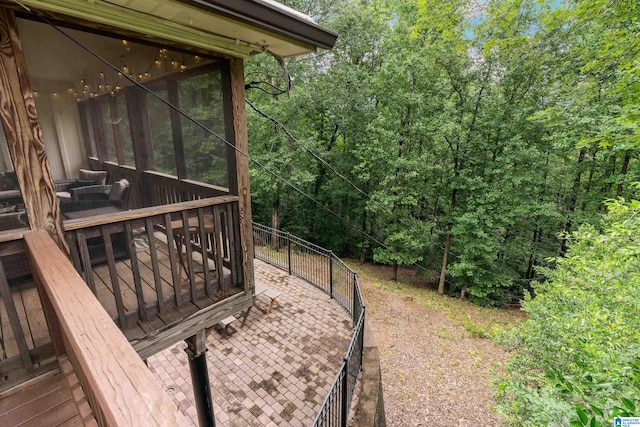 1355 Starcross Dr, Vestavia Hills, AL 35216 - wooden terrace featuring a sunroom