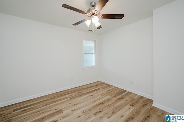 1269 Elm Ave, Tarrant, AL 35217 - unfurnished room with light wood-type flooring, baseboards, and a ceiling fan
