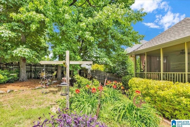 1222 Eagle Park Rd, Birmingham, AL 35242 - view of yard with ceiling fan and a sunroom