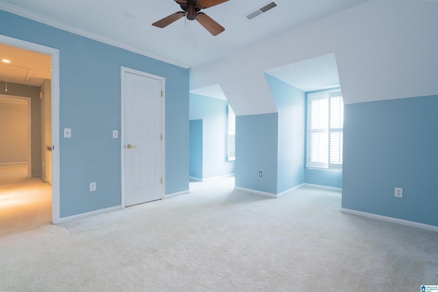 3504 William And Mary Rd, Hoover, AL 35216 - additional living space featuring attic access, a ceiling fan, carpet floors, and baseboards
