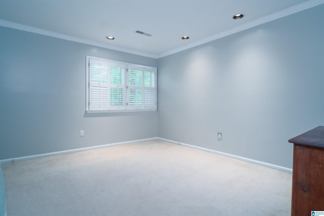 3504 William And Mary Rd, Hoover, AL 35216 - carpeted empty room with baseboards, crown molding, and recessed lighting