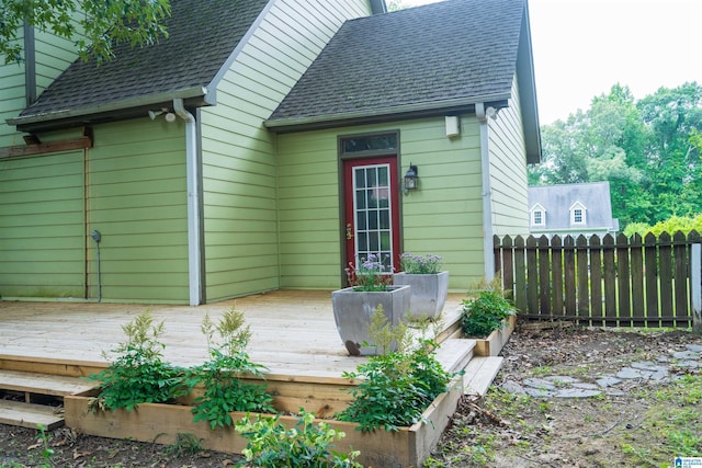 3504 William And Mary Rd, Hoover, AL 35216 - rear view of property featuring a shingled roof and a wooden deck