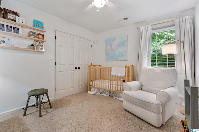 208 Maple Trce, Hoover, AL 35244 - carpeted bedroom featuring a closet, ceiling fan, and baseboards