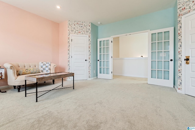 4865 Mae Beth Cir, Mount Olive, AL 35117 - sitting room featuring french doors, carpet, and baseboards