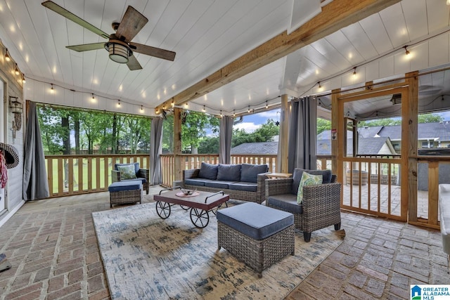 2028 Moncrief Rd, Gardendale, AL 35071 - sunroom / solarium with ceiling fan and an outdoor living space