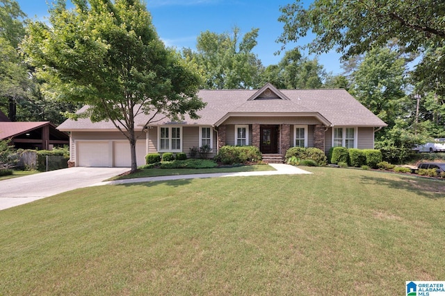 3258 Tyrol Ln, Vestavia Hills, AL 35216 - ranch-style home with an attached garage, a front yard, and concrete driveway
