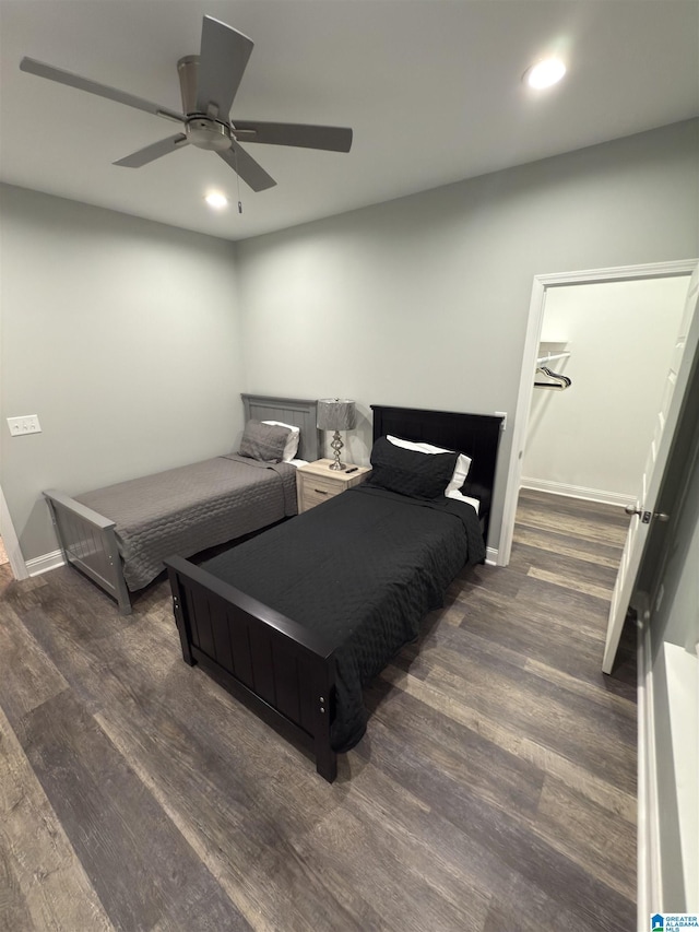 906 6th Ave W, Birmingham, AL 35204 - bedroom featuring wood finished floors, recessed lighting, a ceiling fan, and baseboards