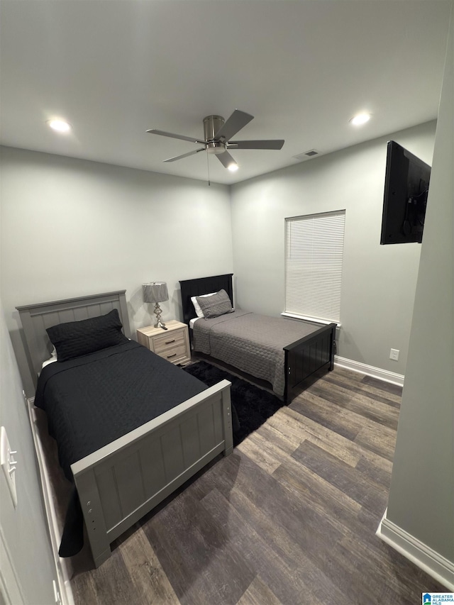 906 6th Ave W, Birmingham, AL 35204 - bedroom featuring wood finished floors, recessed lighting, a ceiling fan, and baseboards