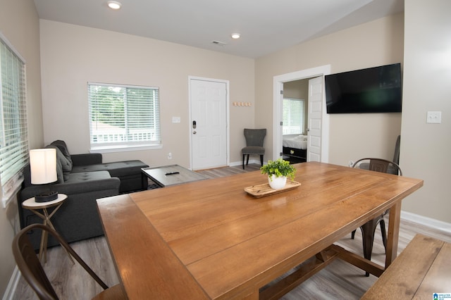 539 63rd St S, Birmingham, AL 35212 - dining area featuring light wood finished floors, baseboards, and recessed lighting