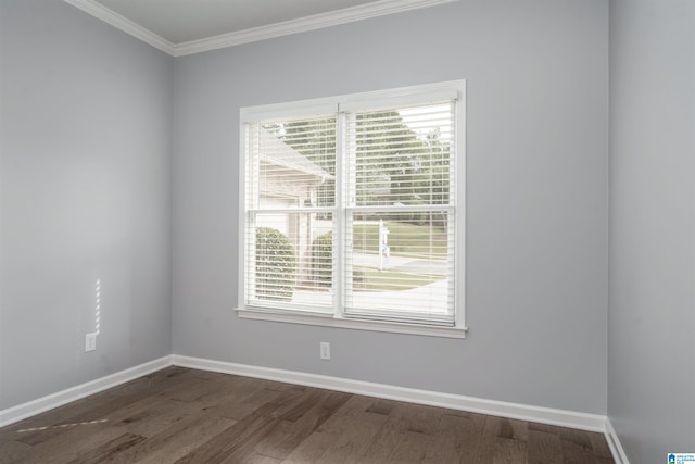 429 Eaton Rd, Hoover, AL 35242 - unfurnished room featuring ornamental molding, dark wood-style flooring, baseboards, and healthy amount of natural light