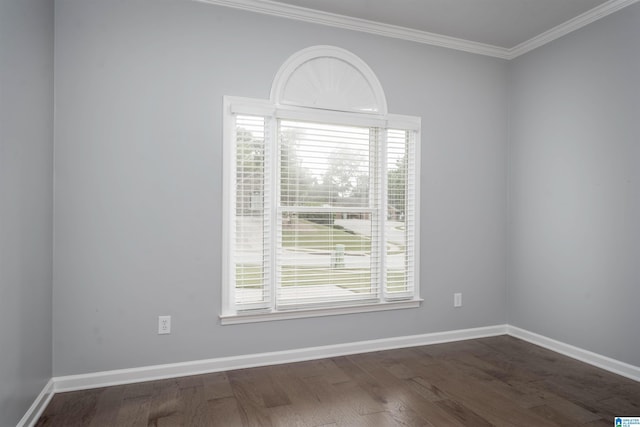 429 Eaton Rd, Hoover, AL 35242 - spare room featuring crown molding, baseboards, and dark wood-type flooring