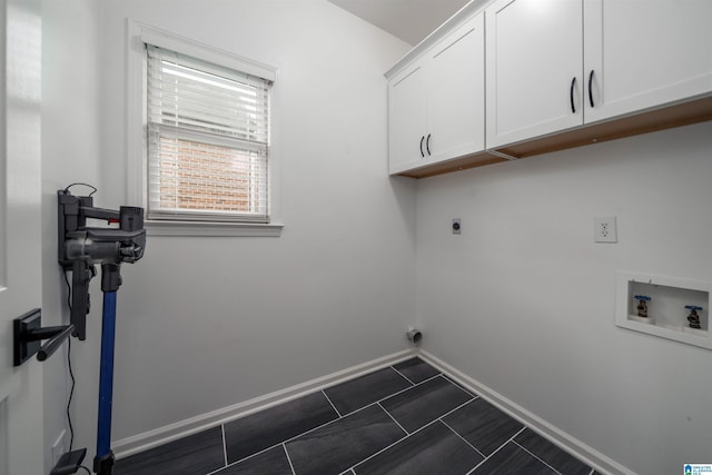 429 Eaton Rd, Hoover, AL 35242 - laundry area featuring cabinet space, hookup for an electric dryer, hookup for a washing machine, and baseboards
