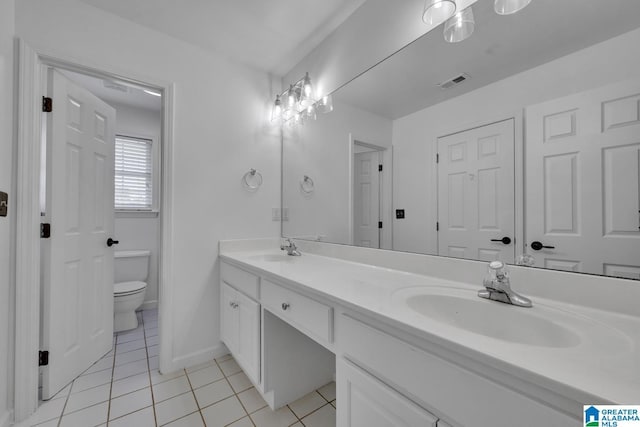4728 Red Leaf Cir, Hoover, AL 35226 - full bath featuring toilet, tile patterned flooring, double vanity, and baseboards