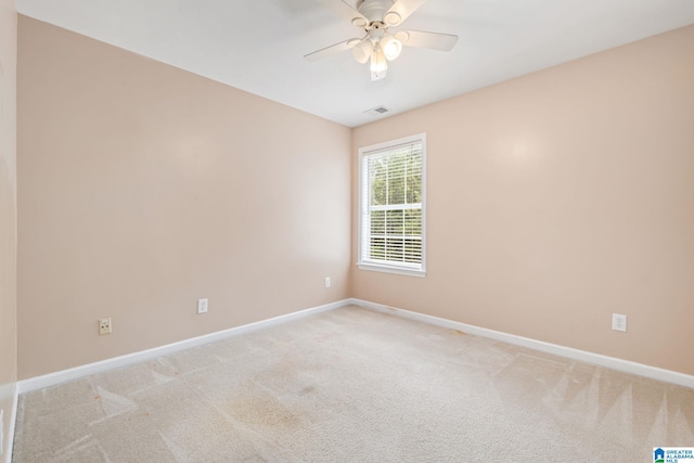 538 Forest Lakes Dr, Sterrett, AL 35147 - empty room featuring baseboards, a ceiling fan, and light carpet