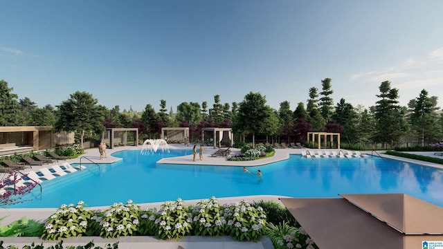 5528 Kaver Ln Unit 5528, Hoover, AL 35244 - community pool with view of scattered trees and a patio area
