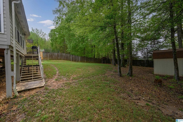 2246 Clairmont Dr, Leeds, AL 35094 - view of yard with stairs and a deck