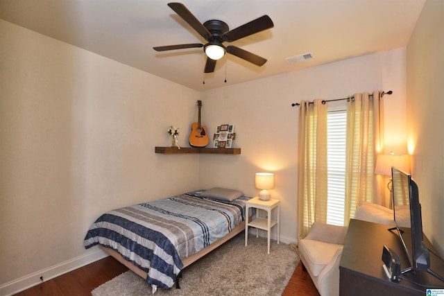 100 Weeping Cir, Wilsonville, AL 35186 - bedroom with wood finished floors, baseboards, and ceiling fan