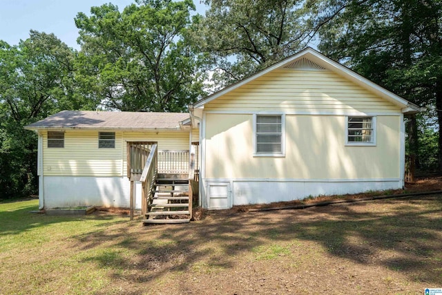 220 Honeysuckle Ln, Gardendale, AL 35071 - view of front of house featuring a wooden deck, a front yard, and stairs