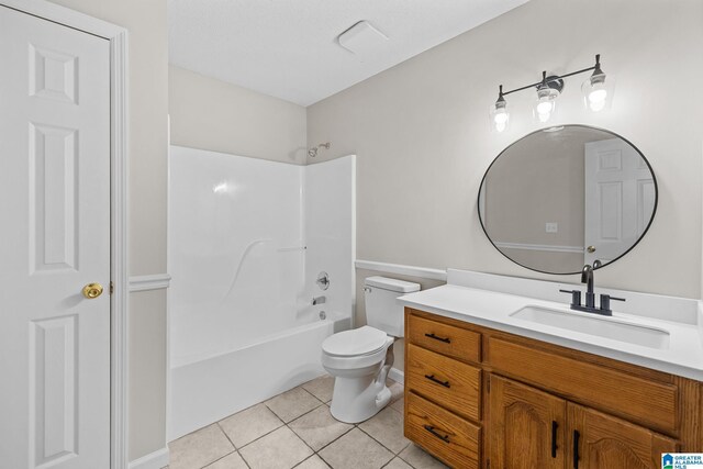6415 Mays Bend Rd, Pell City, AL 35128 - bathroom with vanity, toilet, shower / bath combination, and tile patterned flooring