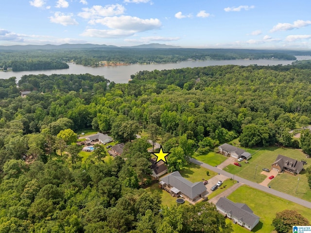 6415 Mays Bend Rd, Pell City, AL 35128 - drone / aerial view of a water and mountain view and a forest