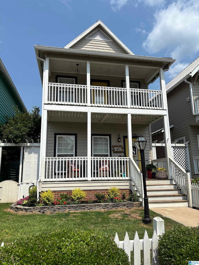 145 Lake Davidson Ln, Helena, AL 35080 - view of front of house with a balcony and covered porch