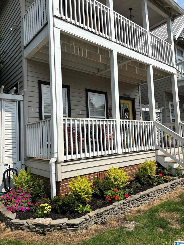 145 Lake Davidson Ln, Helena, AL 35080 - view of side of home with a balcony and covered porch