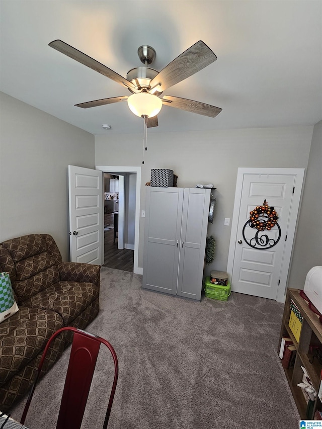 345 Easonville Park Dr, Cropwell, AL 35054 - sitting room with carpet flooring and a ceiling fan