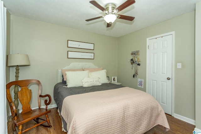 209 Meadowgreen Dr, Montevallo, AL 35115 - bedroom featuring wood finished floors, baseboards, and ceiling fan