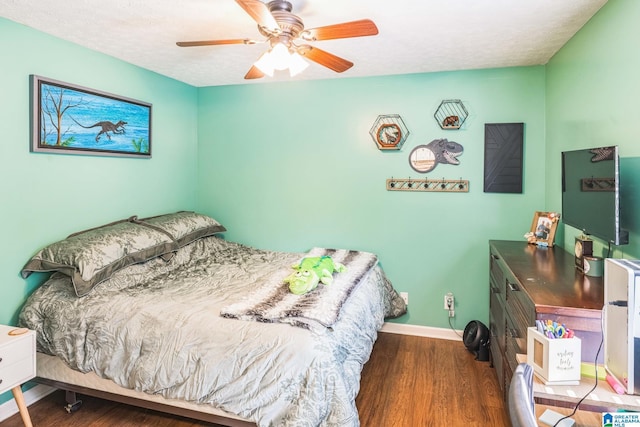 736 Buena Vista Loop, Prattville, AL 36067 - bedroom featuring wood finished floors, baseboards, and a ceiling fan
