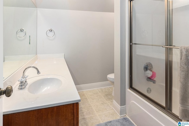 7805 Rock Creek Cir, Bessemer, AL 35023 - bathroom featuring vanity, bath / shower combo with glass door, and tile patterned floors
