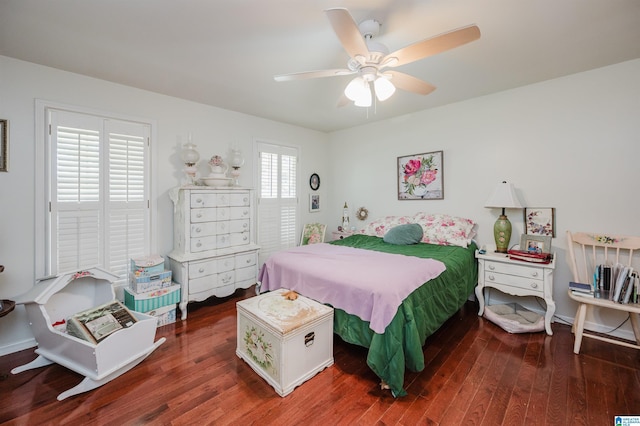 1121 Colonial Dr, Alabaster, AL 35007 - bedroom featuring wood finished floors and a ceiling fan