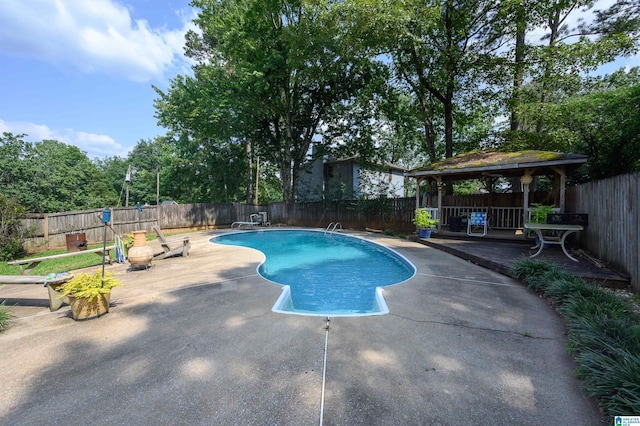 1121 Colonial Dr, Alabaster, AL 35007 - view of pool featuring a gazebo, a fenced backyard, and a patio area