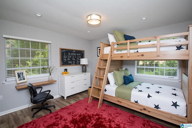 3501 Pineland Dr, Birmingham, AL 35243 - bedroom with wood finished floors, an office area, baseboards, and recessed lighting